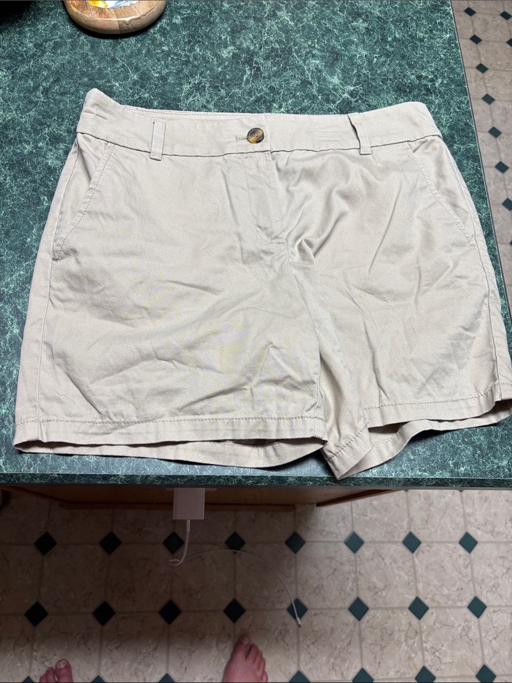 LOFT Light Beige Women's Bermuda Shorts - Neutral Cotton Blend